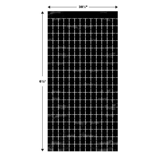 Metallic Square Curtain - Black | General Entertaining
