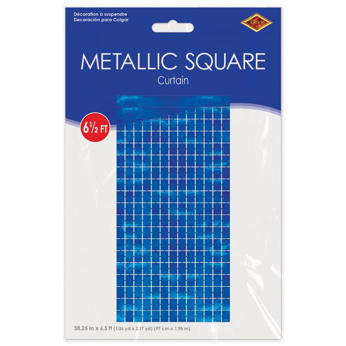 Metallic Square Curtain - Blue | General Entertaining