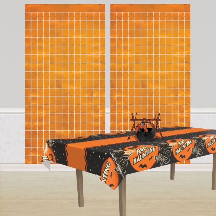 Metallic Square Curtain - Orange | General Entertaining
