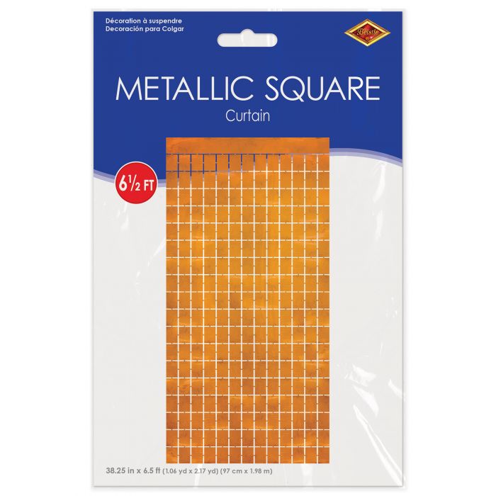 Metallic Square Curtain - Orange | General Entertaining