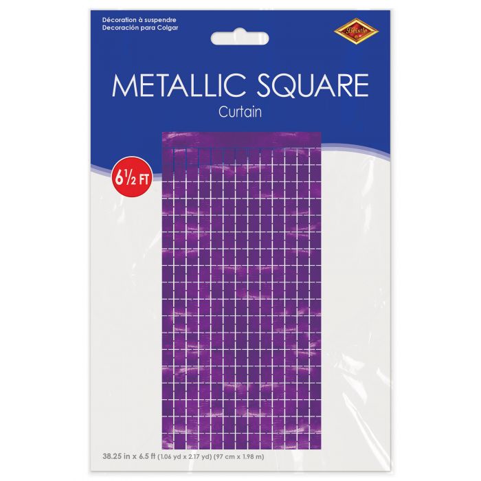 Metallic Square Curtain - Purple | General Entertaining