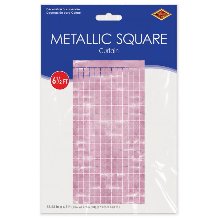 Metallic Square Curtain - Pink | General Entertaining