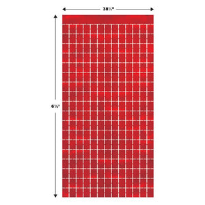 Metallic Square Curtain - Red | General Entertaining