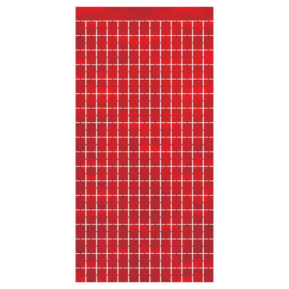 Metallic Square Curtain - Red | General Entertaining
