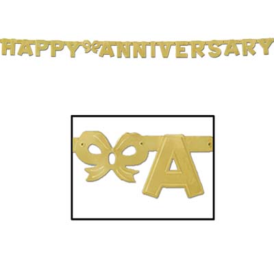 Gold Foil Anniversary Banner