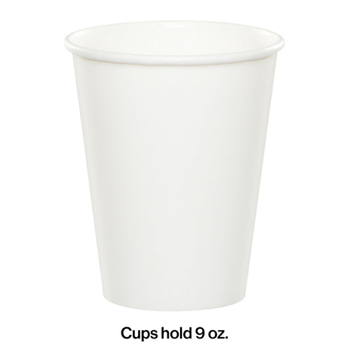 White 9oz Paper Cups 24ct | Solids