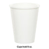 White 9oz Paper Cups 24ct | Solids