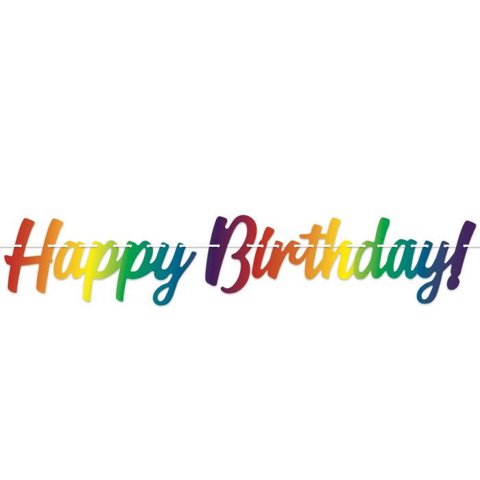 Rainbow Happy Birthday Streamer