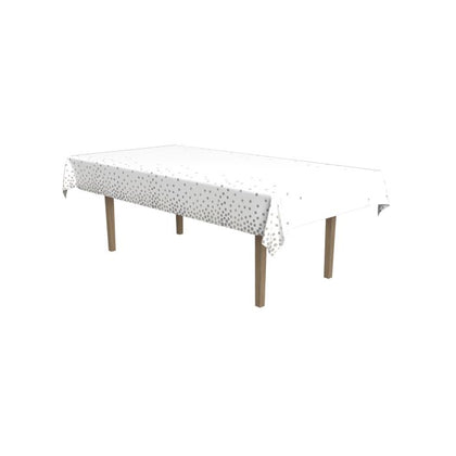 Silver Polka Dot Table Cover