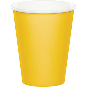 School Bus Yellow Paper 9oz Cups 24ct | Solids