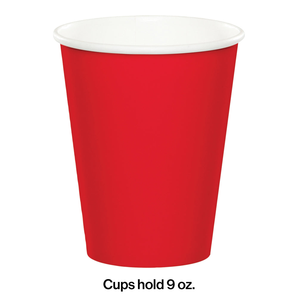 Classic Red 9oz Paper Cups 24ct | Solids