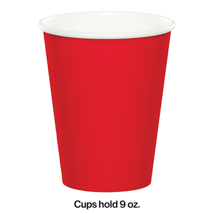 Classic Red 9oz Paper Cups 24ct | Solids