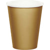 Glittering Gold 9oz Paper Cups 24ct  | Solids