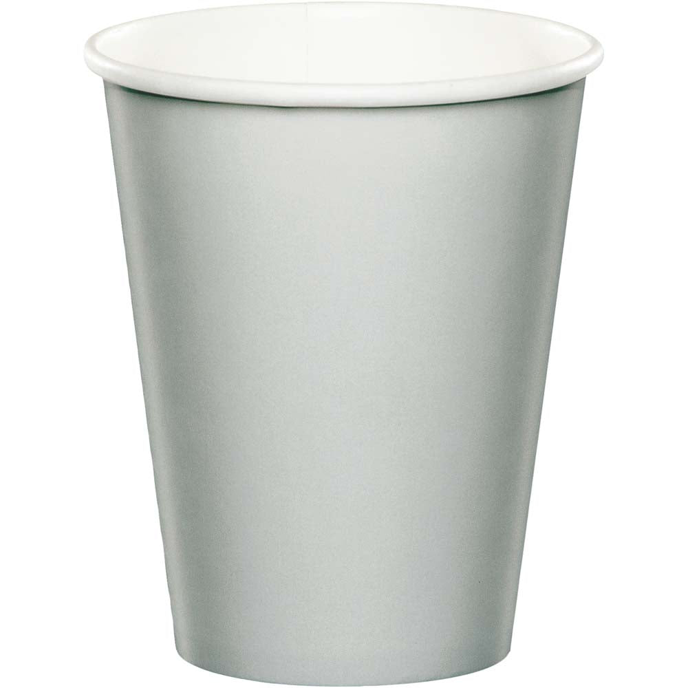 Shimmering Silver Paper Cups 24ct | Solids