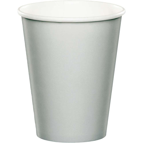 Shimmering Silver Paper Cups 24ct | Solids