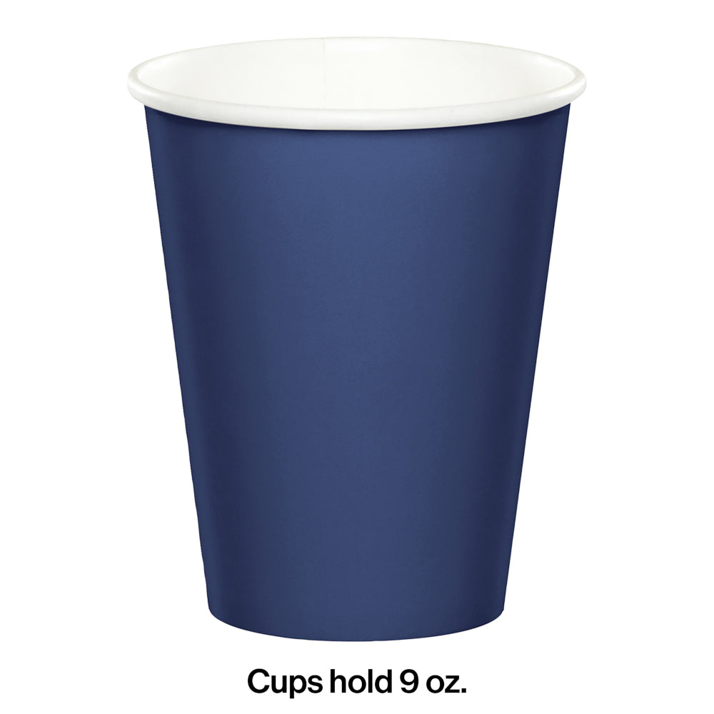 Navy Blue 9oz Paper Cups 24ct | Solids