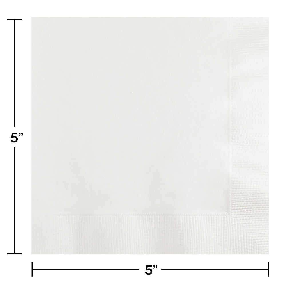 White Beverage Napkins 50ct | Solids