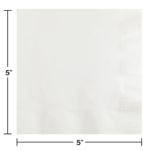 White Beverage Napkins 50ct | Solids