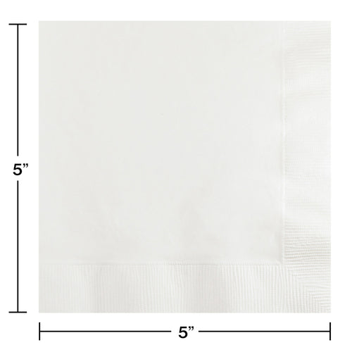 White Beverage Napkins 50ct | Solids