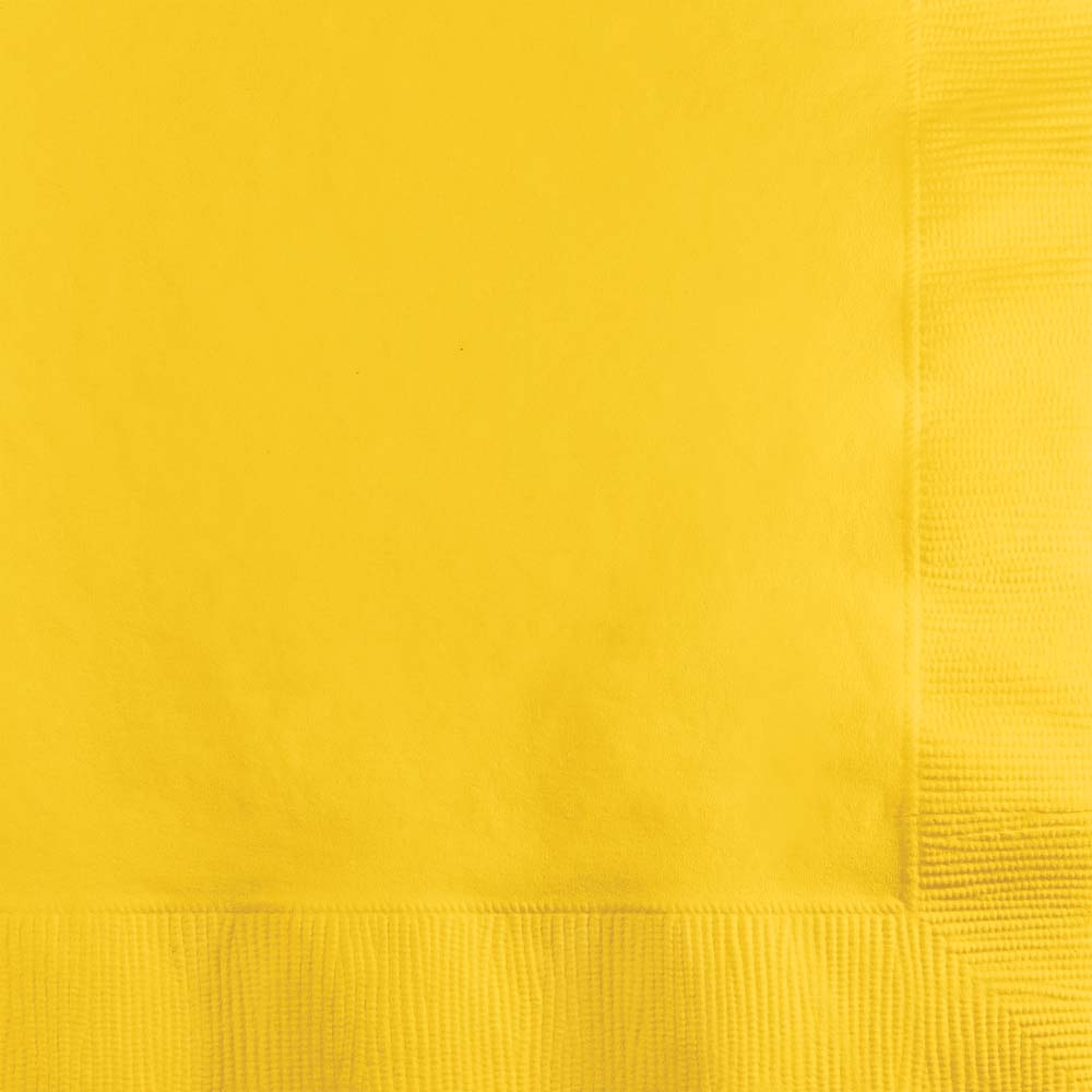 School Bus Yellow Beverage Napkins | Solids