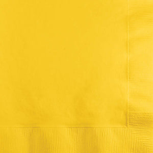 School Bus Yellow Beverage Napkins | Solids