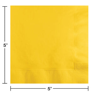 School Bus Yellow Beverage Napkins | Solids
