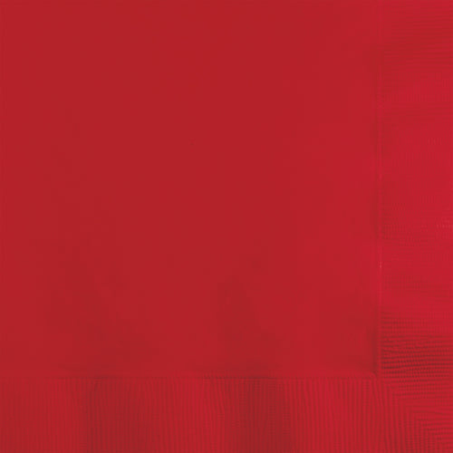 Classic Red Beverage Napkins | Solids