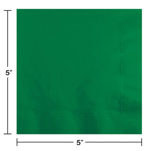 Emerald Green Beverage Napkins 50ct | Solids