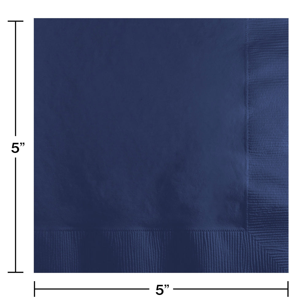 Navy Blue Beverage Napkins 50ct | Solids