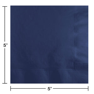 Navy Blue Beverage Napkins 50ct | Solids