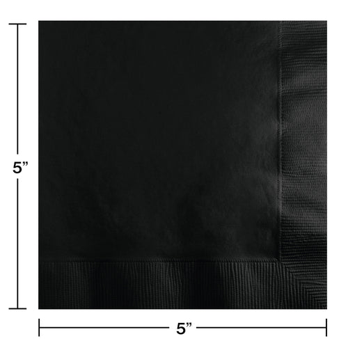 Black Velvet Beverage Napkins 50ct | Solids