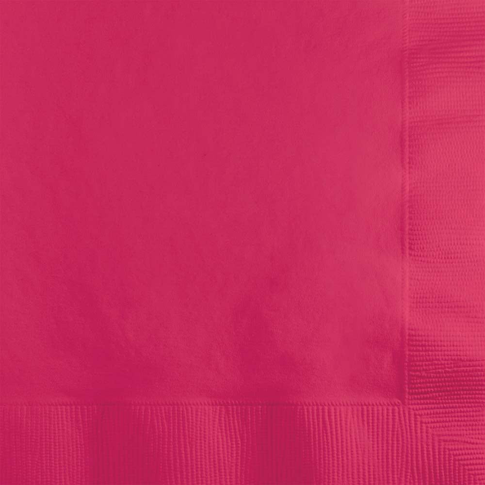 Hot Magenta Beverage Napkins 50ct | Solids