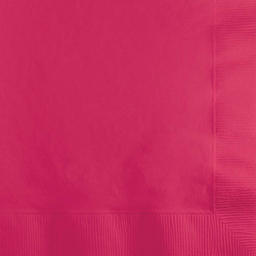 Hot Magenta Beverage Napkins 50ct | Solids