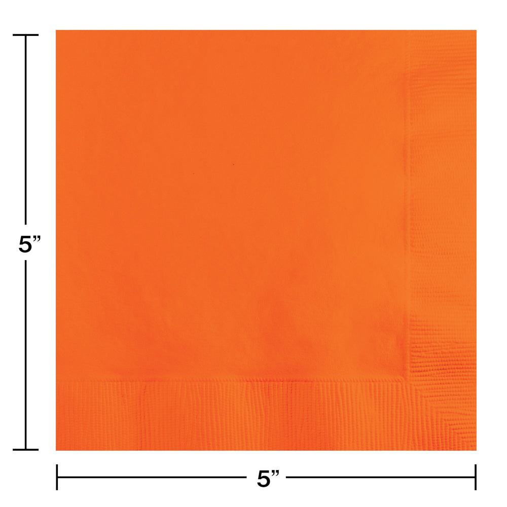 Sun Kissed Orange Beverage Napkins 50ct | Solids