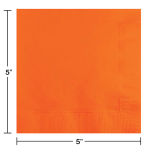 Sun Kissed Orange Beverage Napkins 50ct | Solids