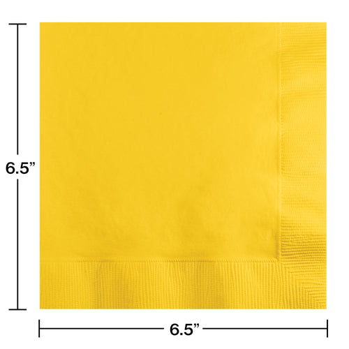 School Bus Yellow Luncheon Napkins 50ct | Solids