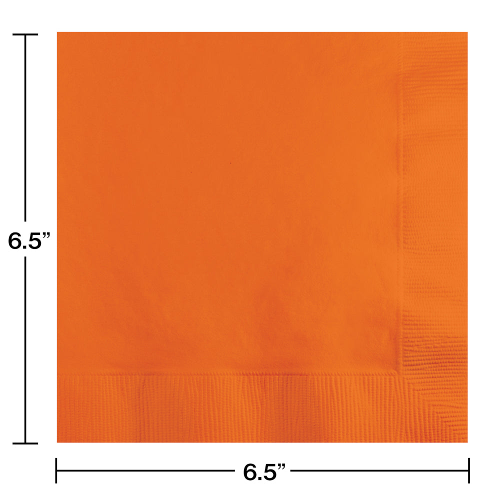 Sun Kissed Orange Luncheon Napkins 50ct | Solids