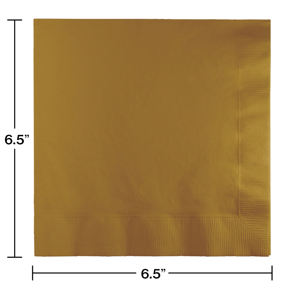 Glittering Gold Luncheon Napkins 50ct | Solids