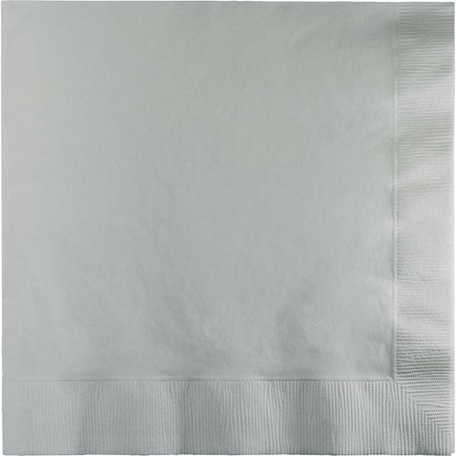 Shimmering Silver Luncheon Napkins 50ct | Solids