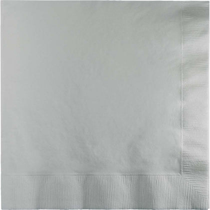 Shimmering Silver Luncheon Napkins 50ct | Solids