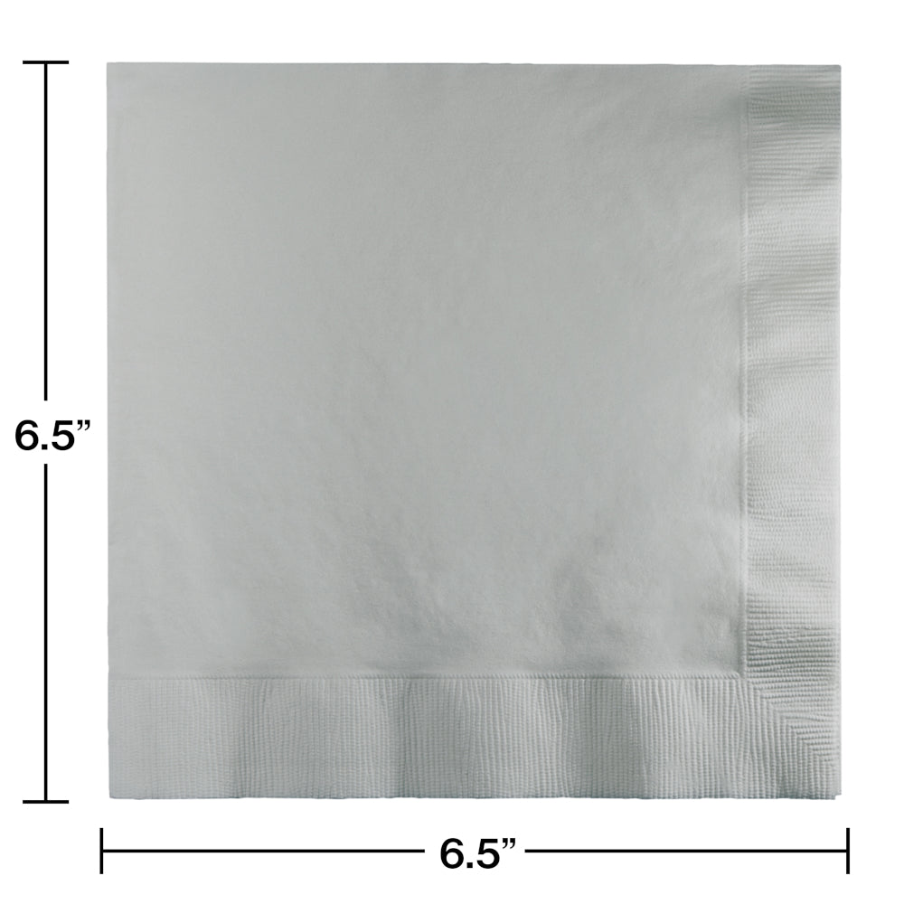 Shimmering Silver Luncheon Napkins 50ct | Solids
