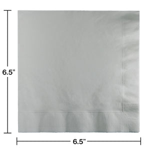 Shimmering Silver Luncheon Napkins 50ct | Solids