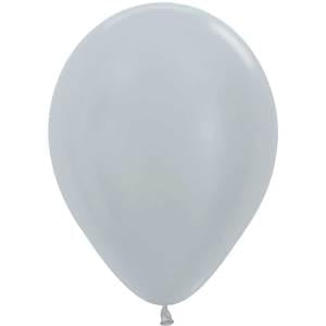 5in Metallic Silver Latex Balloons 100ct
