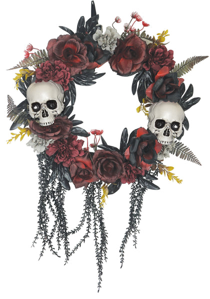 Wreath w/Skull & Roses