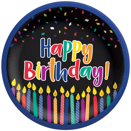 6.75in Birthday Candles Plates - 8ct