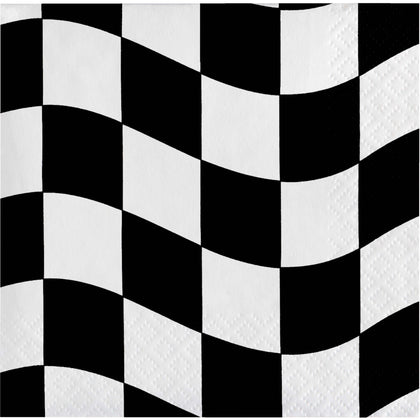 Racing Checkered Beverage Napkins 16ct | Kid's Birthday