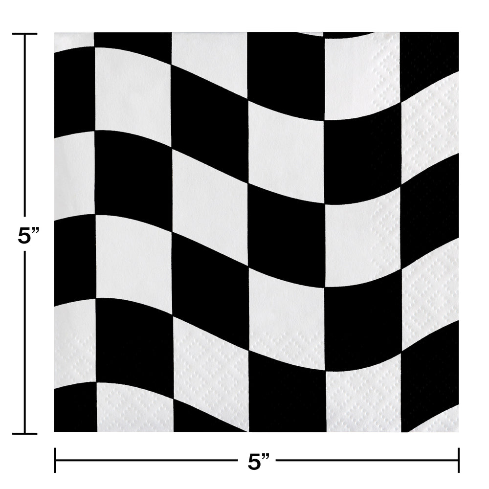 Racing Checkered Beverage Napkins 16ct | Kid's Birthday