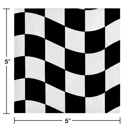 Racing Checkered Beverage Napkins 16ct | Kid's Birthday