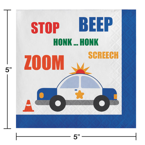 Traffic Jam Beverage Napkins | Kid's Birthday