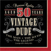 50 Vintage Dude Lunch Napkin 16ct | Milestone Birthday